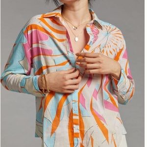 𝅺Maeve Anthropologie Katia 100% Cotton Button Down Shirt Size XS